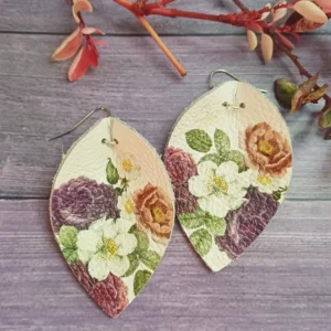 Vintage Flowers Teardrop Earrings
